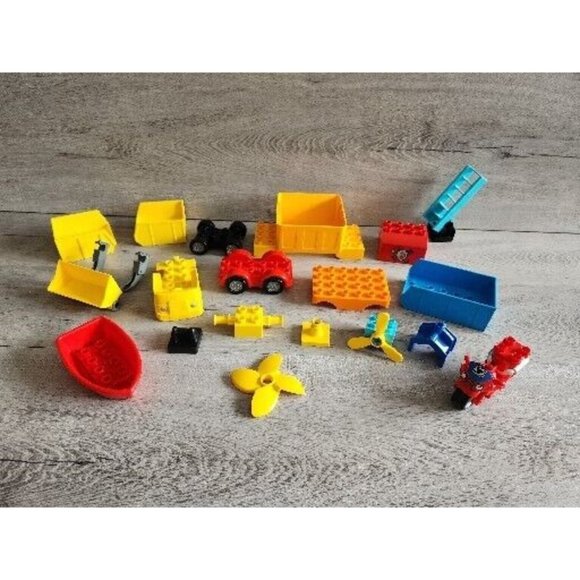 Lego Other - Mixed Lot Of Lego DUPLO Vehicle Parts - Costruction Cars, Trucks, Loading Chute